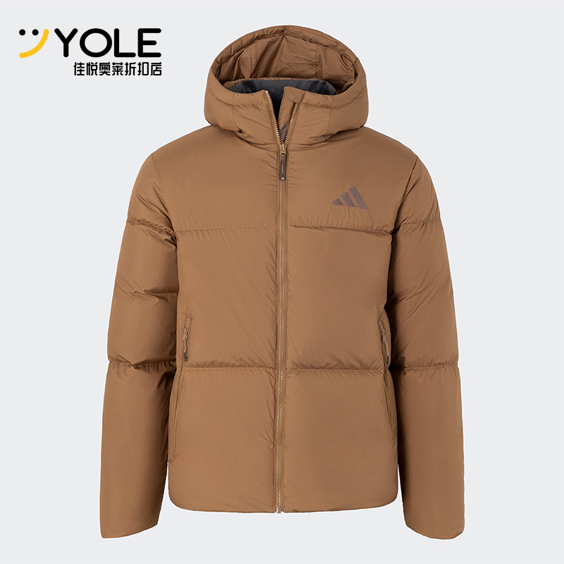阿迪达斯男士复古轻薄保暖羽绒服