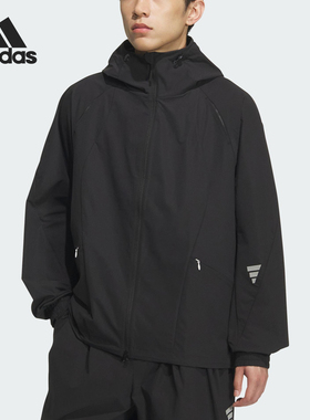 Adidas/阿迪达斯正品2025夏季男士休闲连帽梭织户外外套KC0150