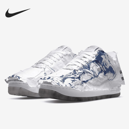 Nike/耐克正品Air Force 1 AF1 胜利女神撕纸女子板鞋DJ4635-100