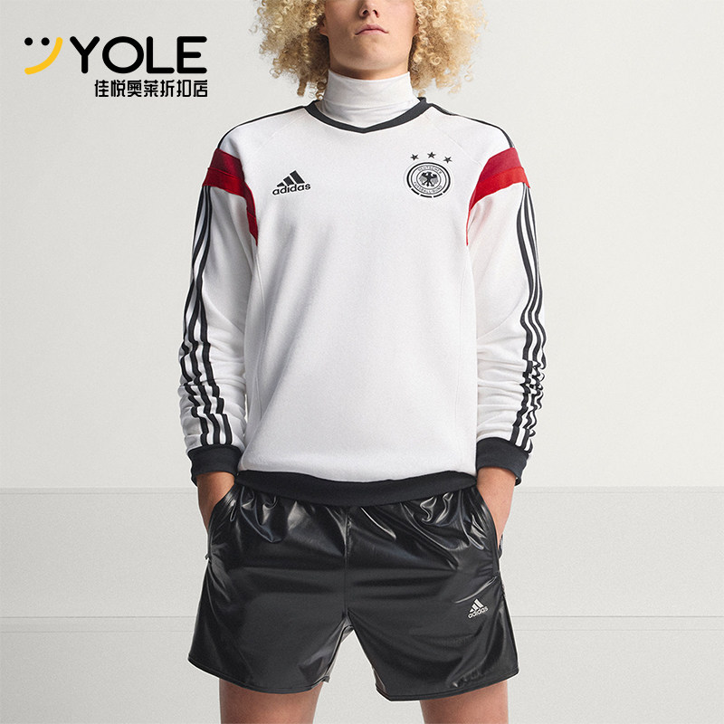 Adidas/阿迪达斯正品新款男士复古足球经典休闲圆领卫衣KF2130