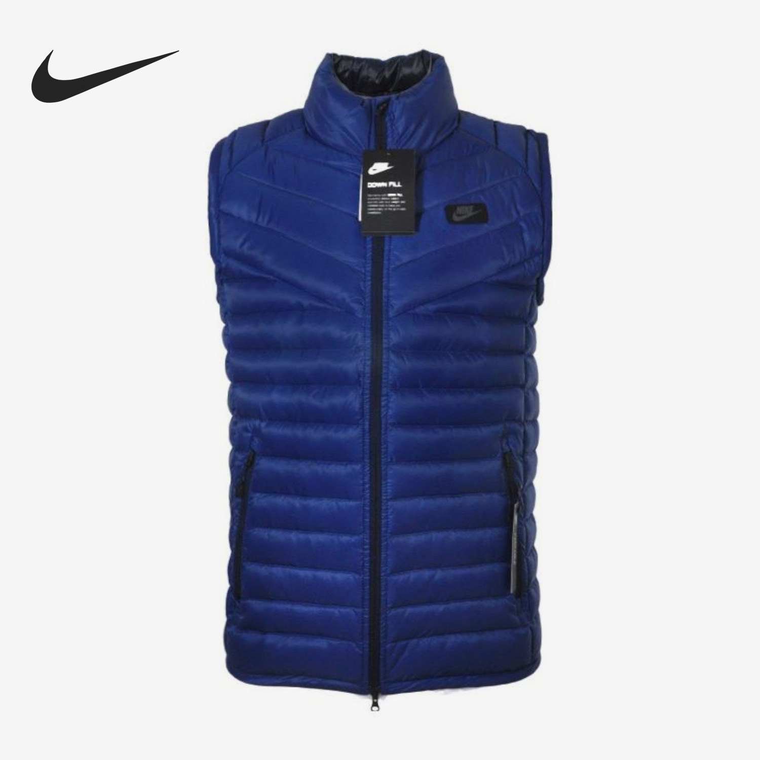 Nike耐克正品羽绒男款拉链立领条纹保暖运动休闲背心943368-423图片