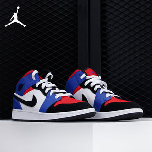 Nike/耐克正品AIR JORDAN 1 MID GS AJ1大童运动篮球鞋554725-124