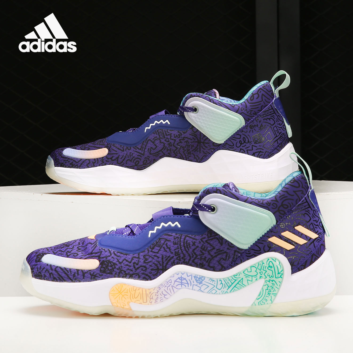 阿迪达斯2021年夏季男低帮篮球鞋