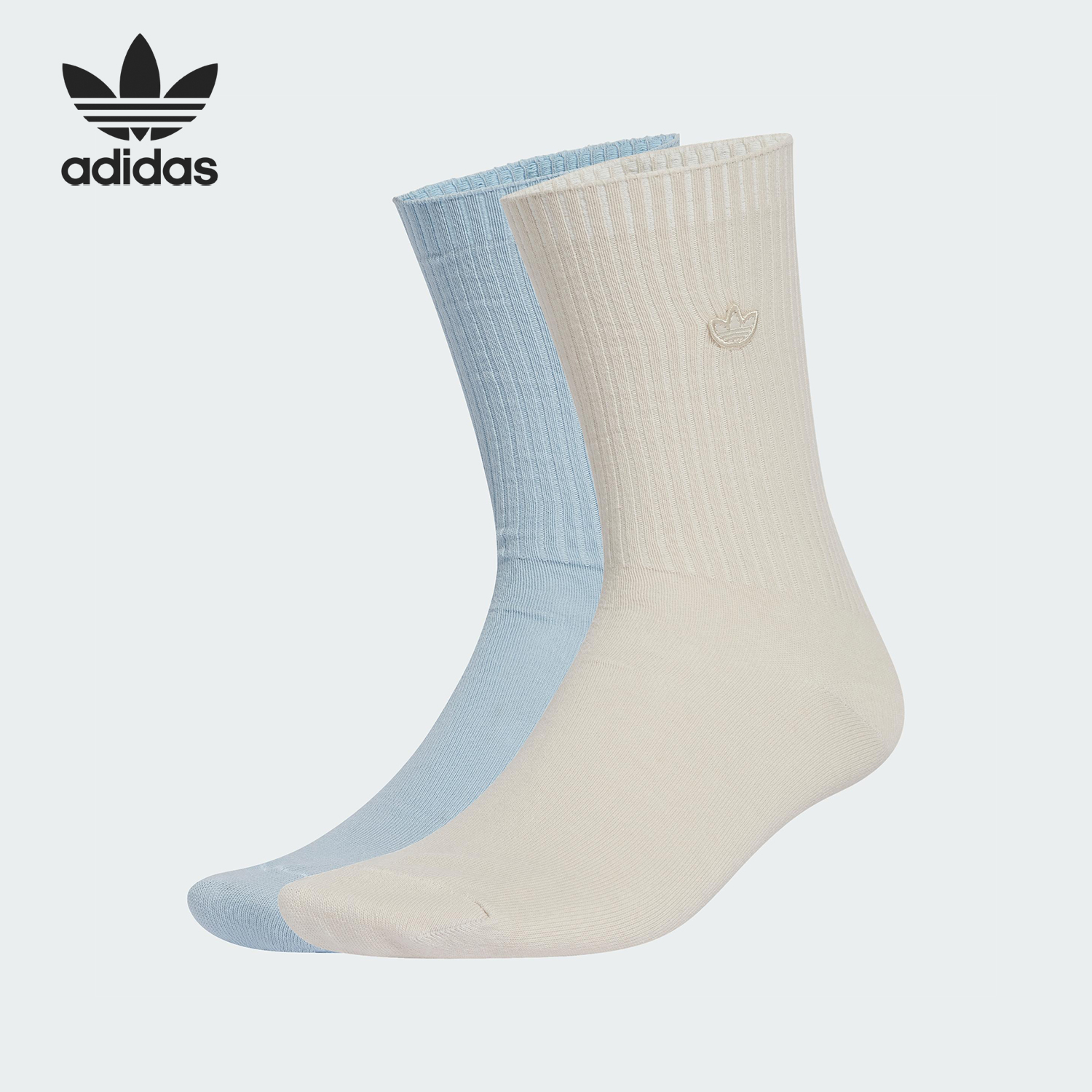 Adidas/阿迪达斯正品三叶草男女时尚潮流运动袜两双装JJ1837
