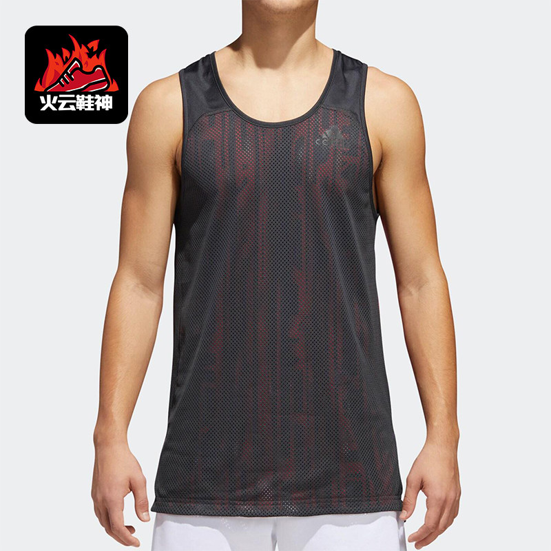 Adidas/阿迪达斯正品EC REV TANK男士运动篮球训练背心T恤CV6648
