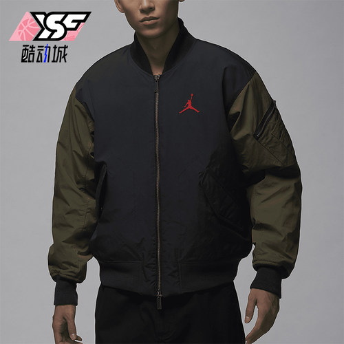 耐克男士运动拼接印花保暖棉服