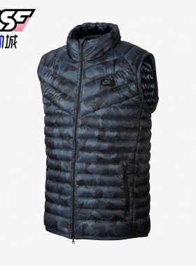 Nike/耐克正品新款男黑灰蓝色运动休闲经典羽绒马甲823682-021