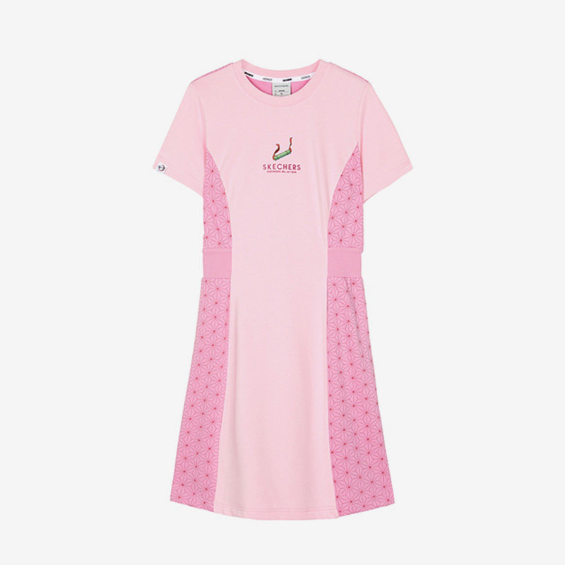 Skechers/斯凯奇正品鬼灭之刃联名款女子运动收腰印花连衣裙,运动服/休闲服装,运动连衣裙,淘宝优惠券,粉丝福利购,淘宝优惠卷