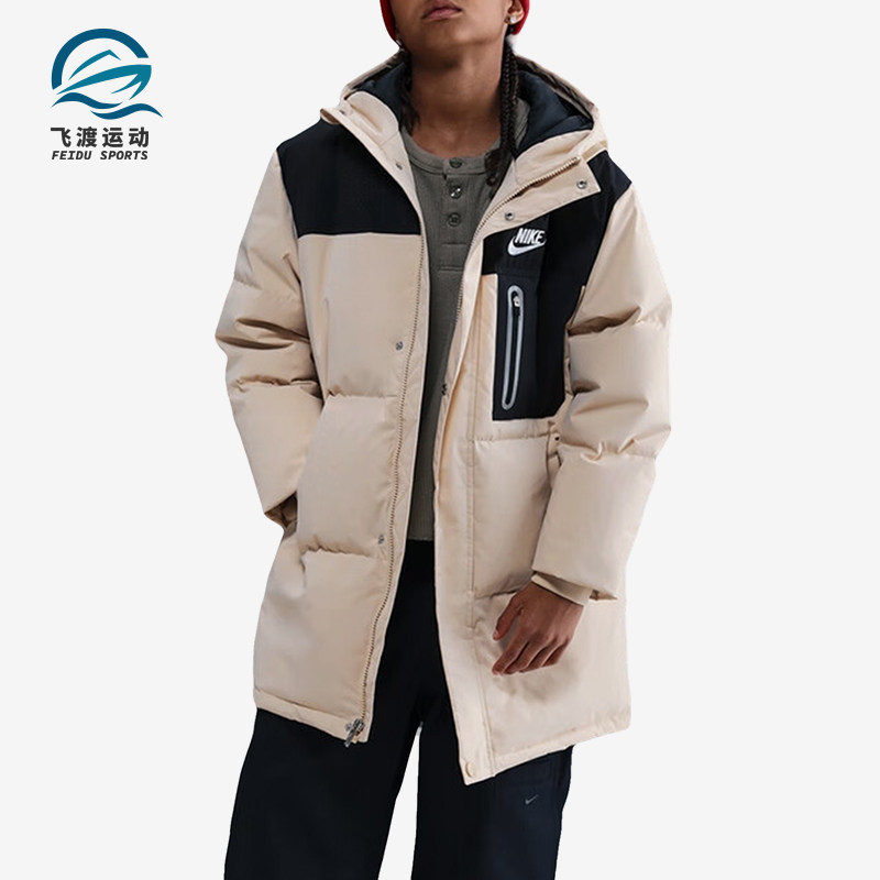 Nike/耐克正品连帽羽绒服新款儿童米白黑色经典羽绒服IO6150-126