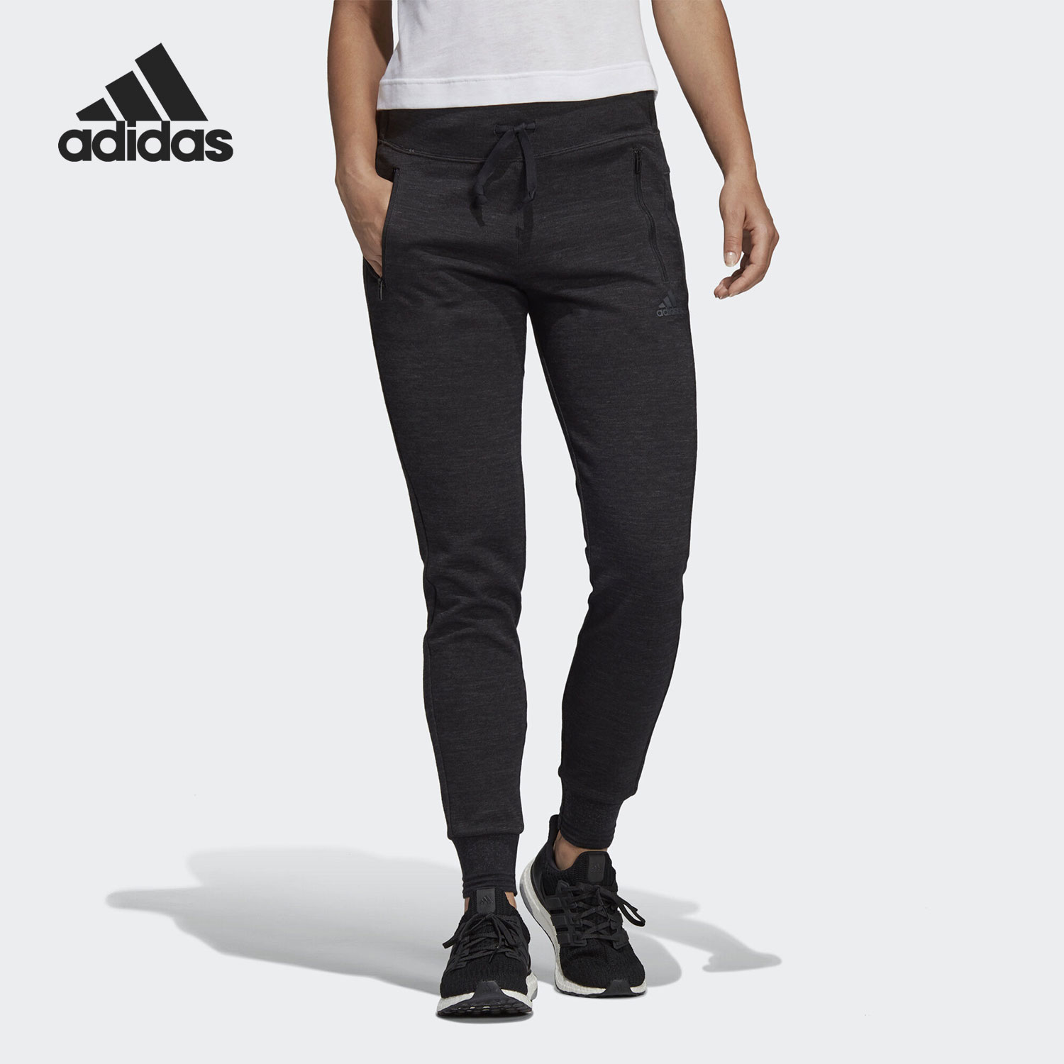 阿迪达斯休闲运动针织长裤