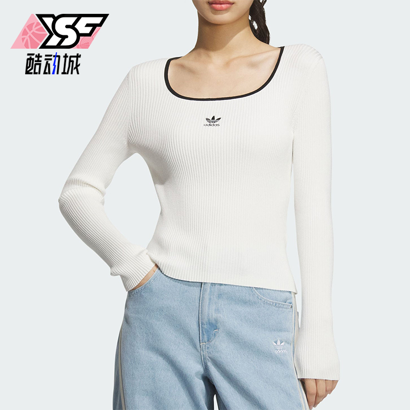 阿迪达斯女士简约针织户外T恤