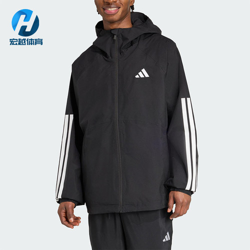 Adidas/阿迪达斯正品ESS 3S RAIN H J男士宽松连帽运动外套JM1056