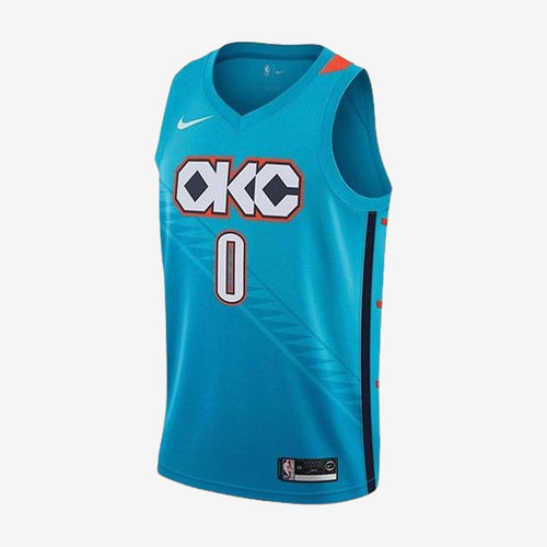 Nike耐克正品NBA Russell Westbrook男吸湿排汗球衣AJ4632-445
