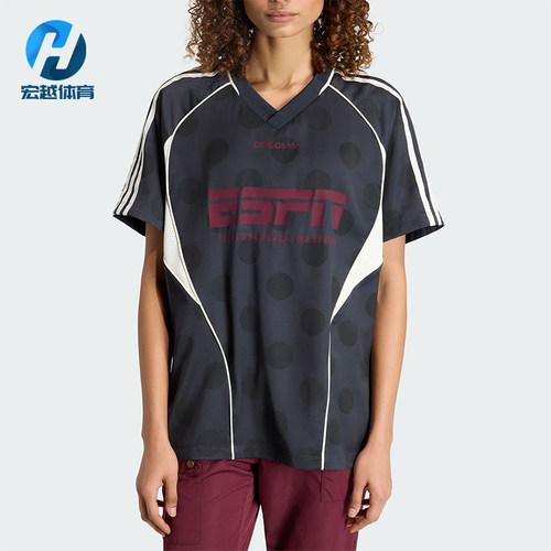 Adidas/阿迪达斯正品三叶草女士透气街头风波点运动短袖T恤KV1189