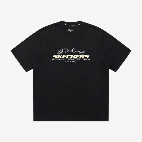 Skechers斯凯奇正品男女短袖透气圆领宽松跑步T恤L225U163-002K