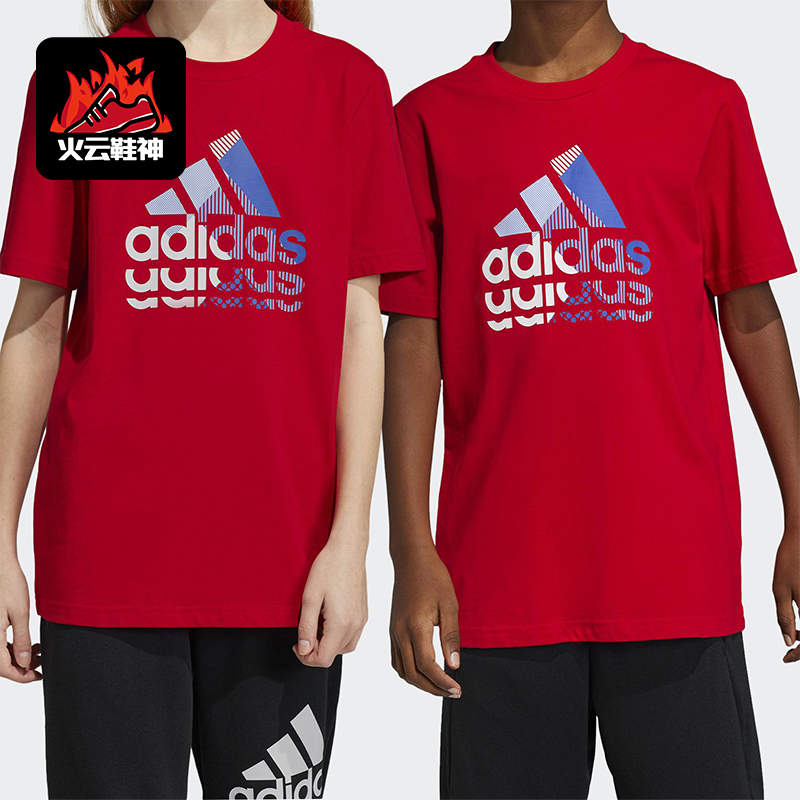Adidas/阿迪达斯正品GRAPHIC T-SHIRT儿童经典平纹针织短袖IB9161