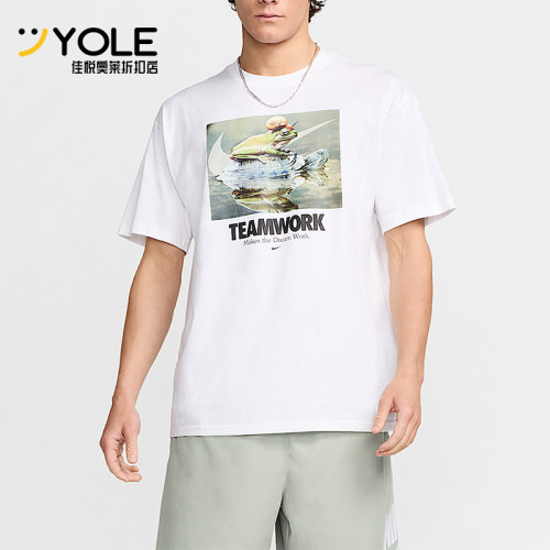 Nike/耐克正品夏季男士运动字母印花图案套头短袖T恤HF0002-100
