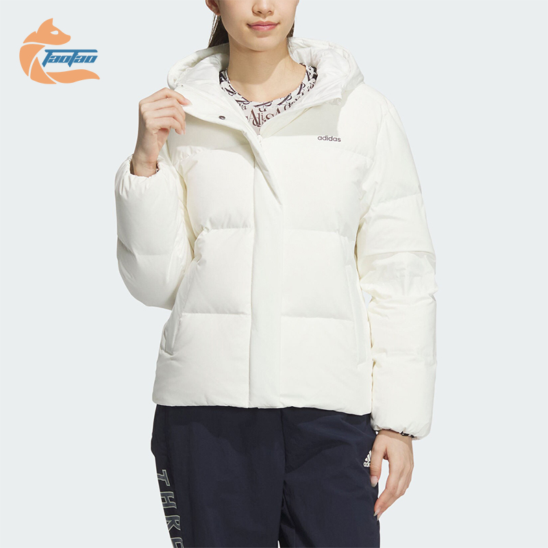 阿迪达斯女士简约保暖休闲羽绒服