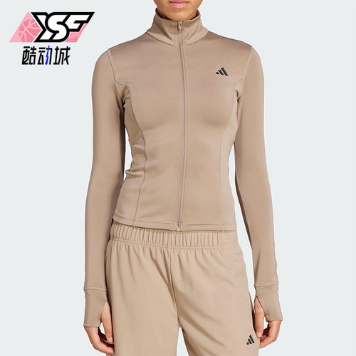 Adidas/阿迪达斯正品2025女士简约半高领健身运动修身外套JW2815