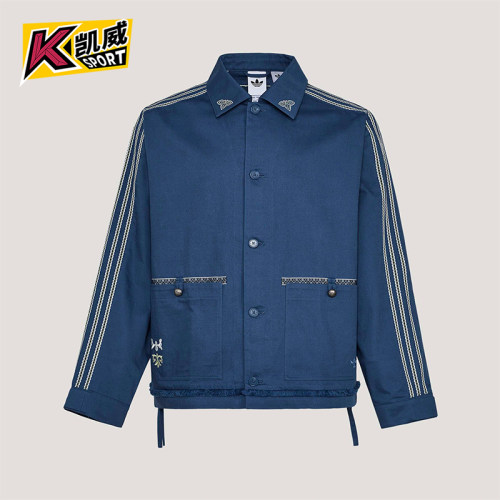 Adidas/阿迪达斯正品三叶草男士宽松翻领经典休闲时尚外套KW5674