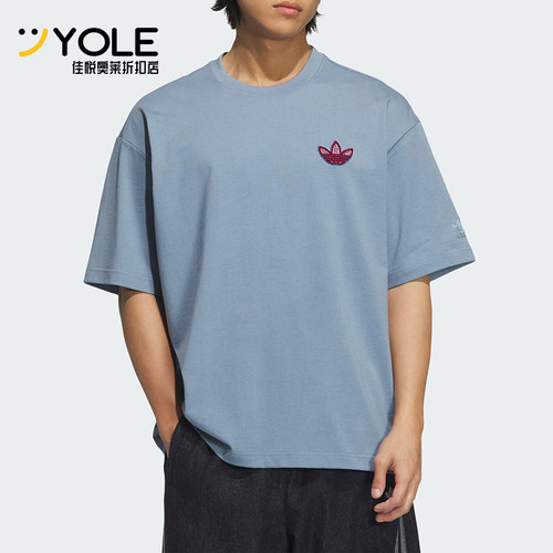 Adidas/阿迪达斯正品三叶草男士圆领简约针织经典短袖T恤KE5892