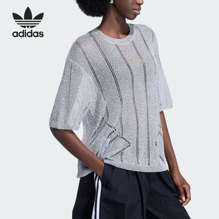 Adidas/阿迪达斯正品三叶草女士镂空运动经典宽松短袖T恤KZ5061