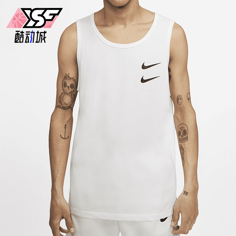 Nike/耐克正品2025男士休闲无袖印花圆领套头背心T恤CQ5293-100