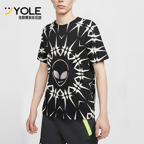 Nike/耐克正品男士印花休闲运动圆领短袖正肩袖T恤CT7051-010