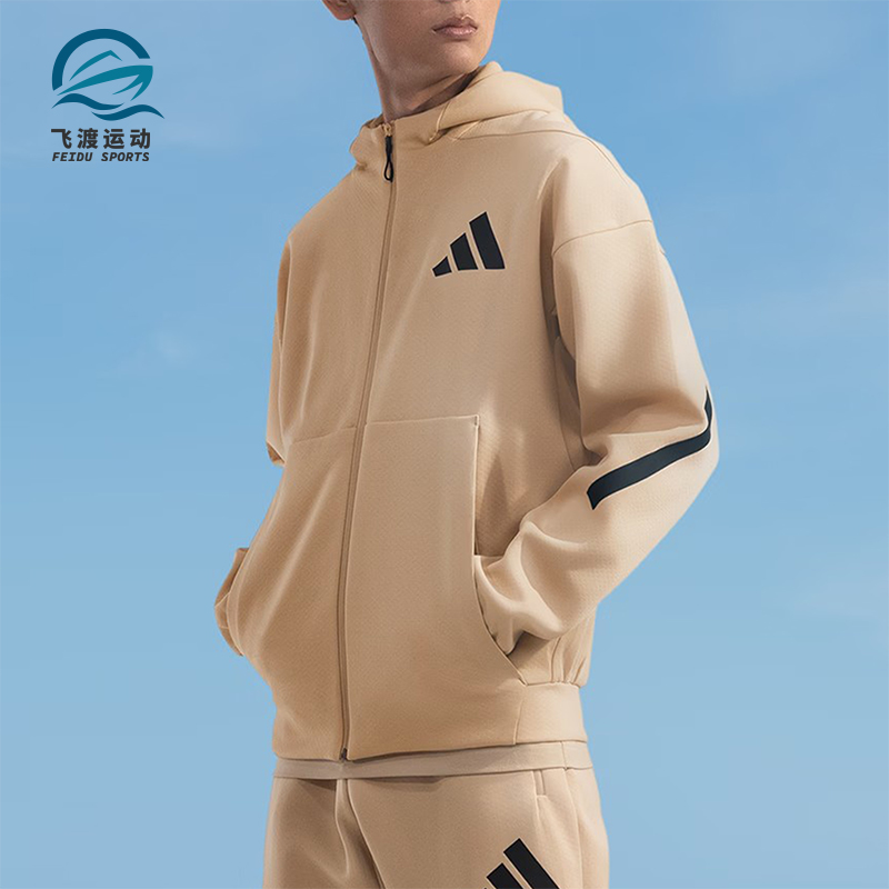 阿迪达斯男士连帽休闲运动外套