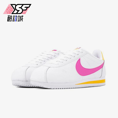 Nike/耐克正品CORTEZ阿甘新款女白黄色复古经典跑步鞋807471-112