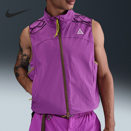 Nike/耐克正品CG Death Bloom男士运动拉链复古马甲HV0601-505