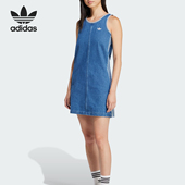 Adidas 三叶草女26夏宽松透气运动牛仔连衣裙JD2580 阿迪达斯正品
