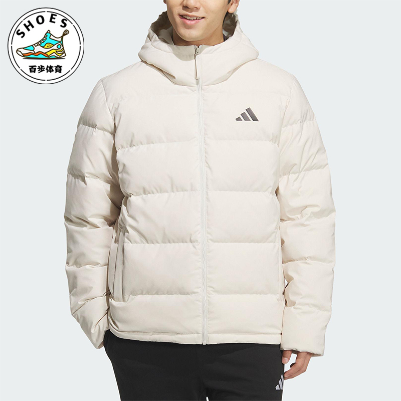 Adidas/阿迪达斯正品2025男士简约运动休闲连帽保暖羽绒服KF4398