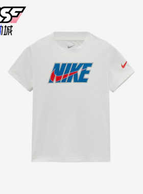 Nike/耐克正品新款儿童白色圆领印花套头经典短袖T恤IZ8365-100