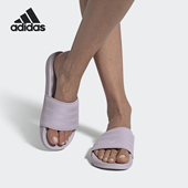 Adidas EF0859 三条纹一字拖运动拖鞋 阿迪达斯正品 男女同款