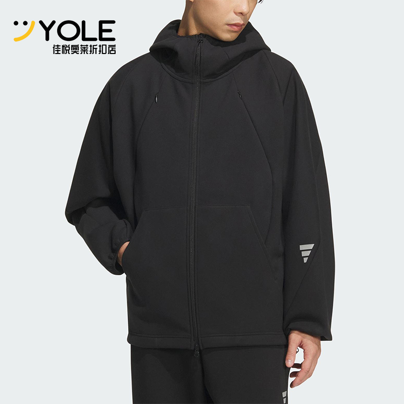 Adidas/阿迪达斯正品FUSTL M SWT HD男士运动连帽宽松外套KC6076