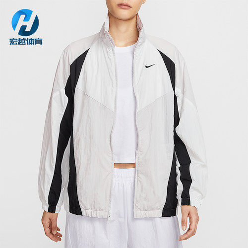 Nike/耐克正品2025女士梭织宽松休闲拼接透气立领外套HV4030-078