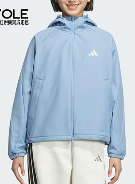 Adidas/阿迪达斯正品SOFTSHELL JACKET女士运动连帽外套KC0087