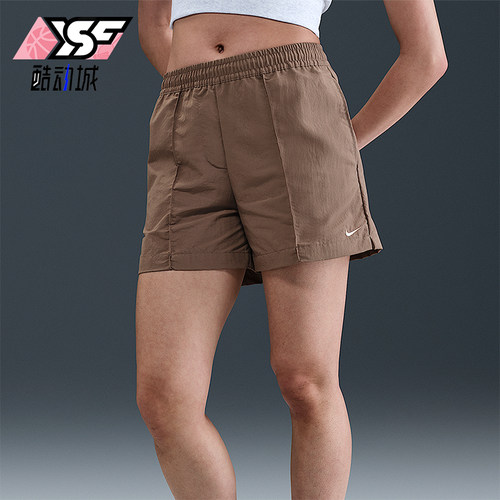 Nike/耐克正品纯色松紧腰三分休闲短裤新款经典女短裤FV6623-233