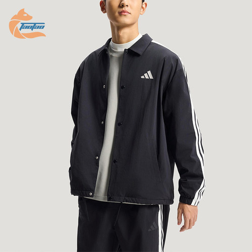 Adidas/阿迪达斯正品2025冬季款男士日常翻领宽松耐穿外套KR2499
