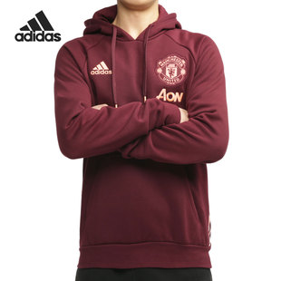 休闲卫衣 Adidas 曼联足球男女运动套头衫 冬季 GK9432 阿迪达斯正品