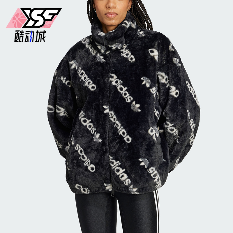 阿迪达斯女士人造毛皮保暖外套