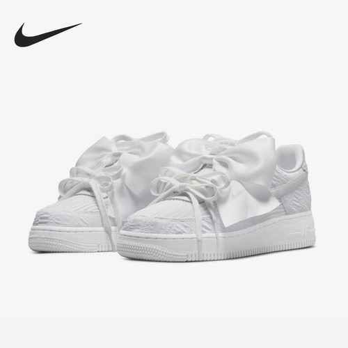 Nike/耐克正品Air Force 1女士蝴蝶结时尚休闲板鞋DV4244-111