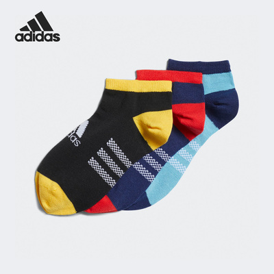 Adidas/阿迪达斯正品春夏新款三双装儿童运动短袜子IB0358