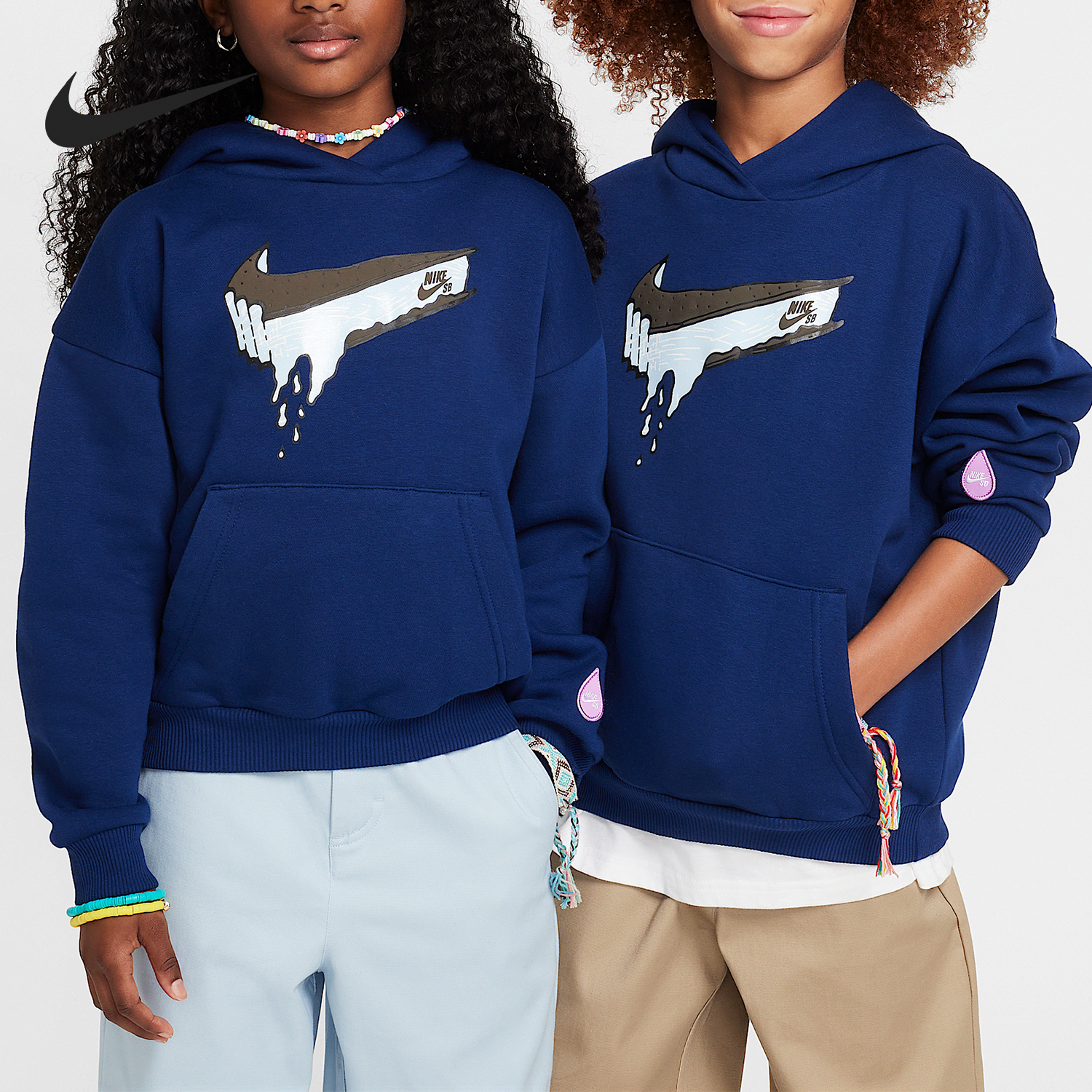 Nike/耐克正品新款大童经典复古运动卫衣套头衫HF8801-492