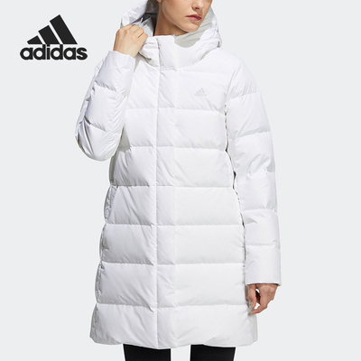 Adidas/阿迪达斯正品冬季女子中长款休闲连帽羽绒服H23072