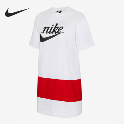 Nike/耐克正品休闲女子时尚运动圆领短袖连衣裙 CJ3716-100