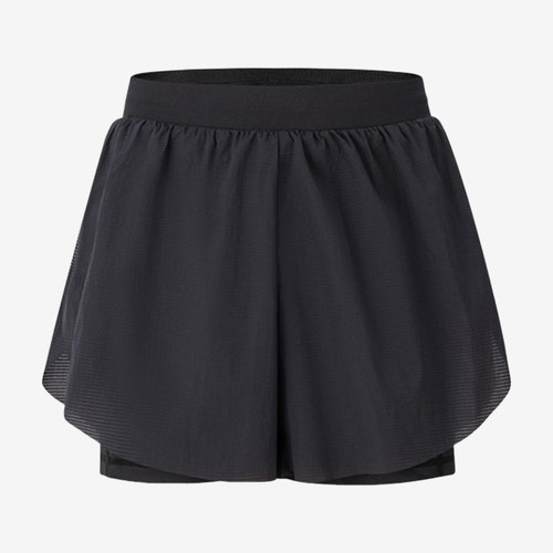 Asics亚瑟士正品女跑步反光夜视梭织二合一短裤2012D249-001