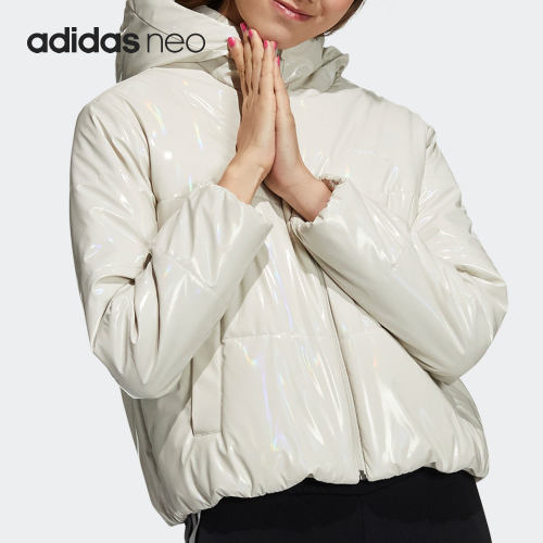 Adidas/阿迪达斯正品NEO休闲女子时尚潮流运动连帽棉衣H65449