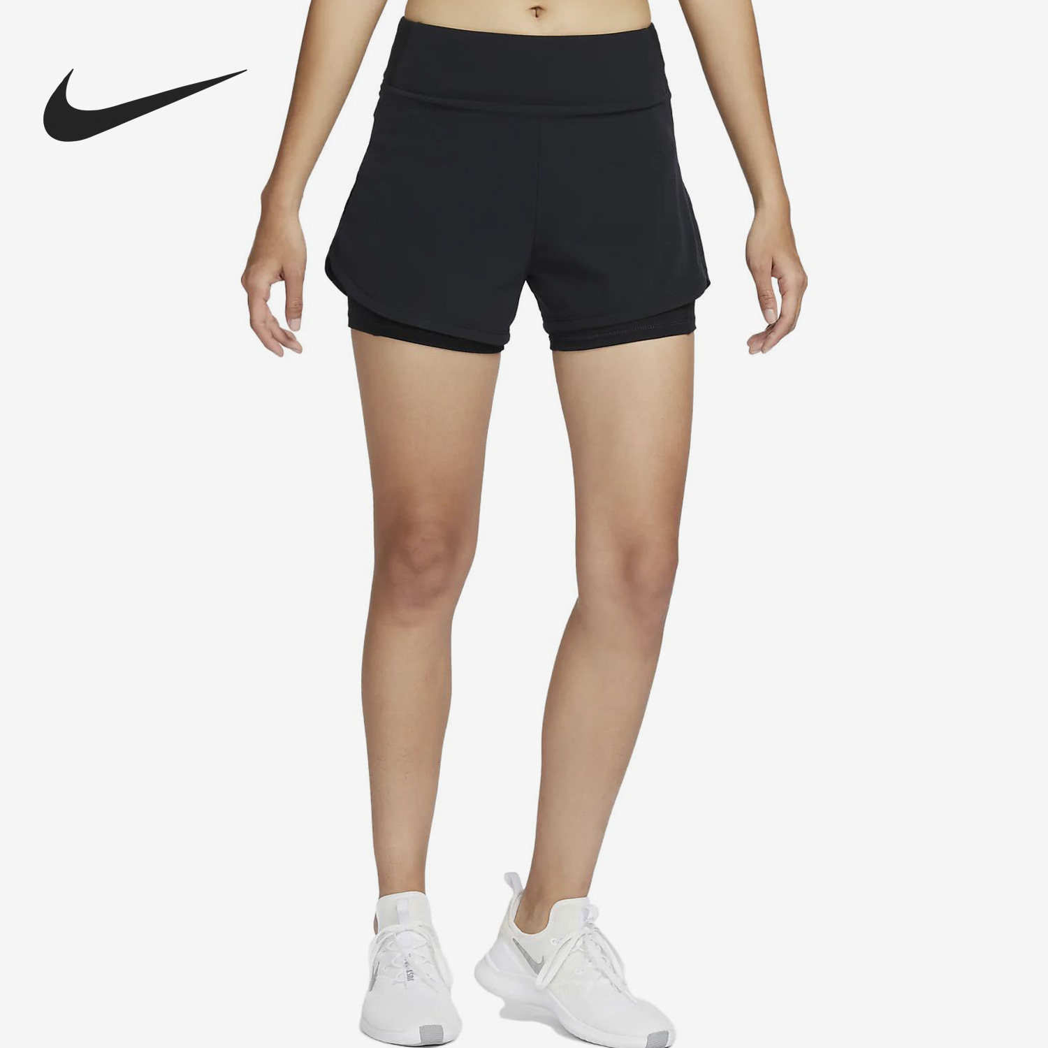 Nike/耐克正品DRI-FIT BLISS 女子二合一运动短裤DX6023-010,运动服/休闲服装,运动中长裤／短裤,淘宝优惠券,粉丝福利购,淘宝优惠卷